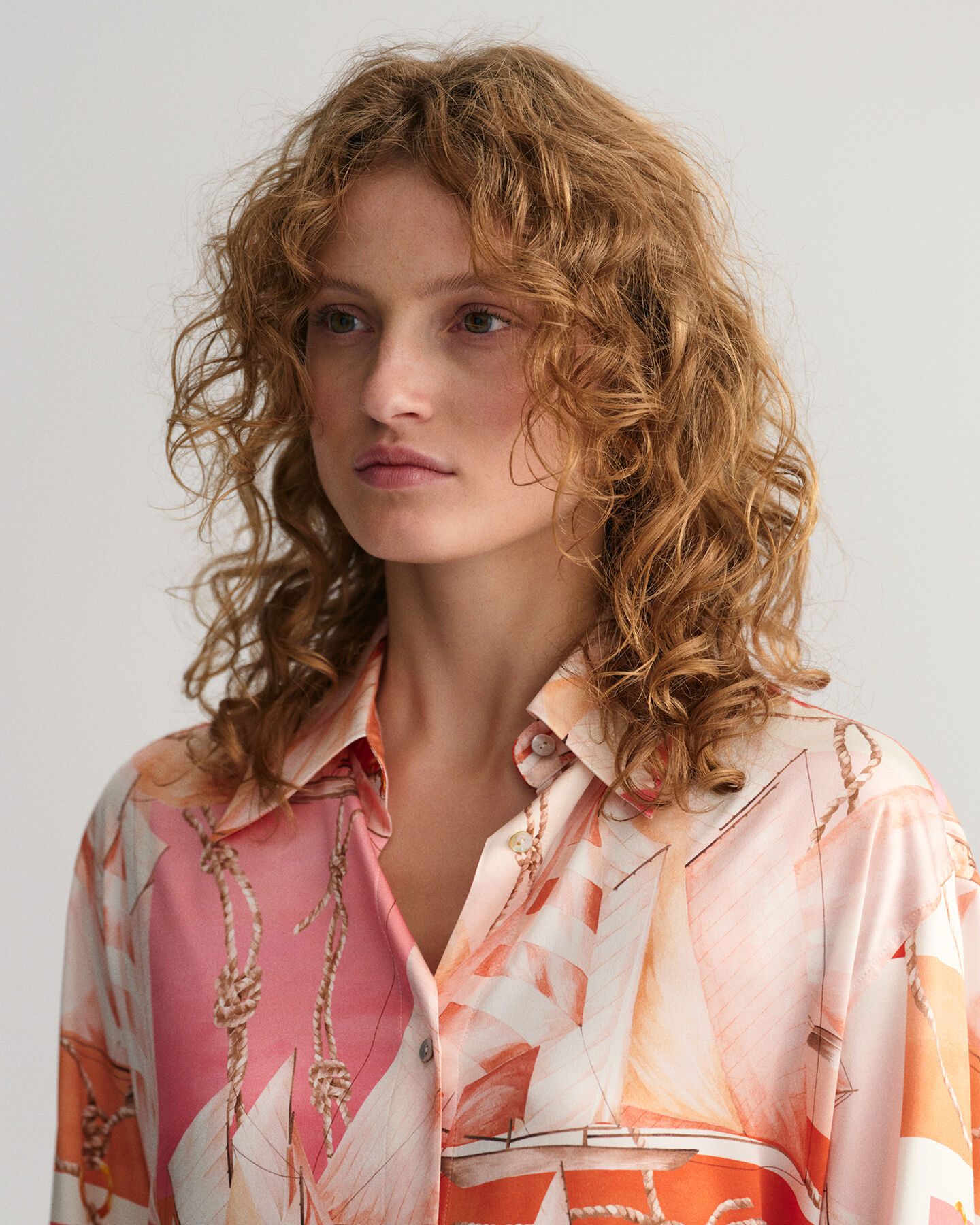 Relaxed Fit Sailing Print Seidenbluse