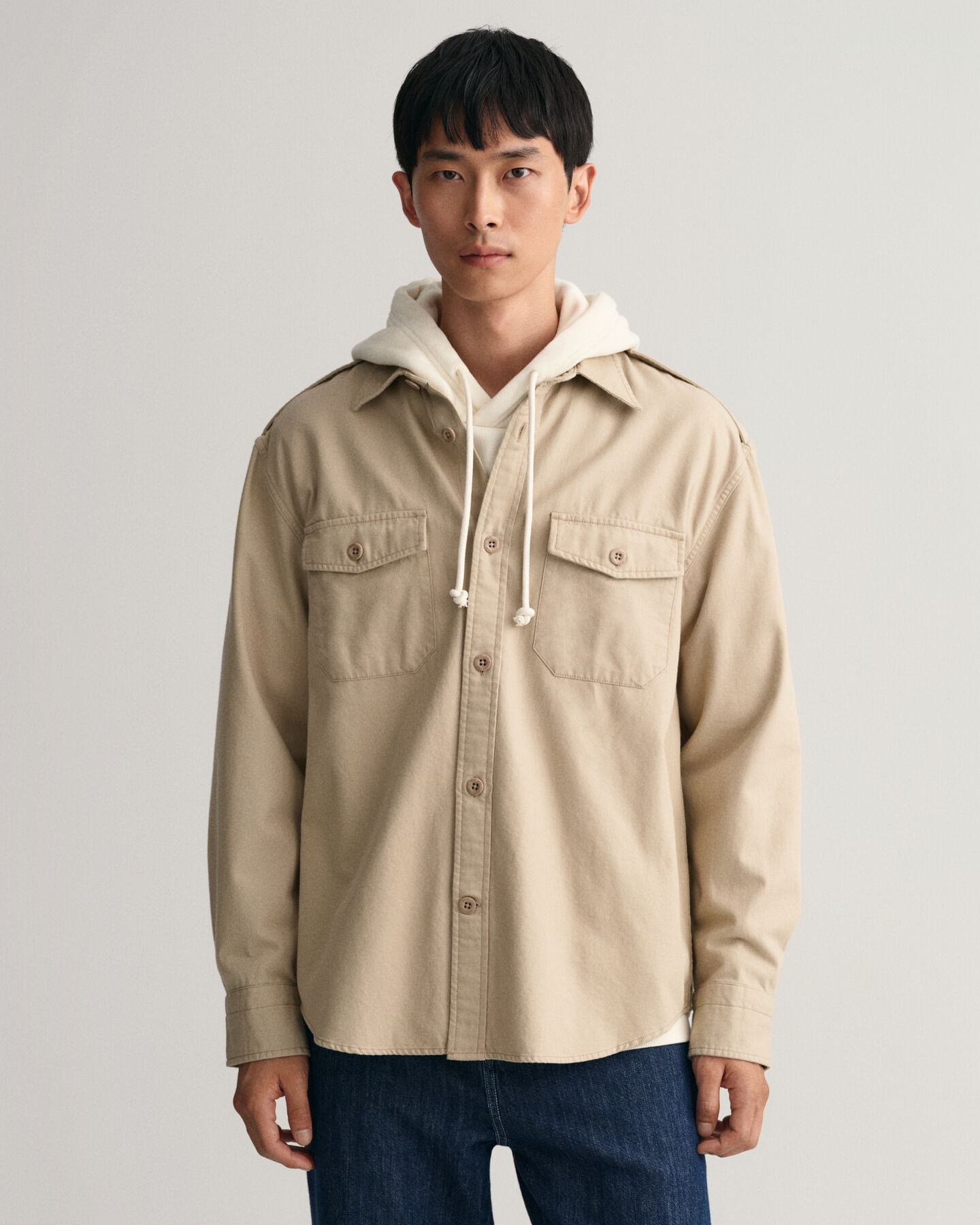 Solid Relaxed Fit Twillhemd