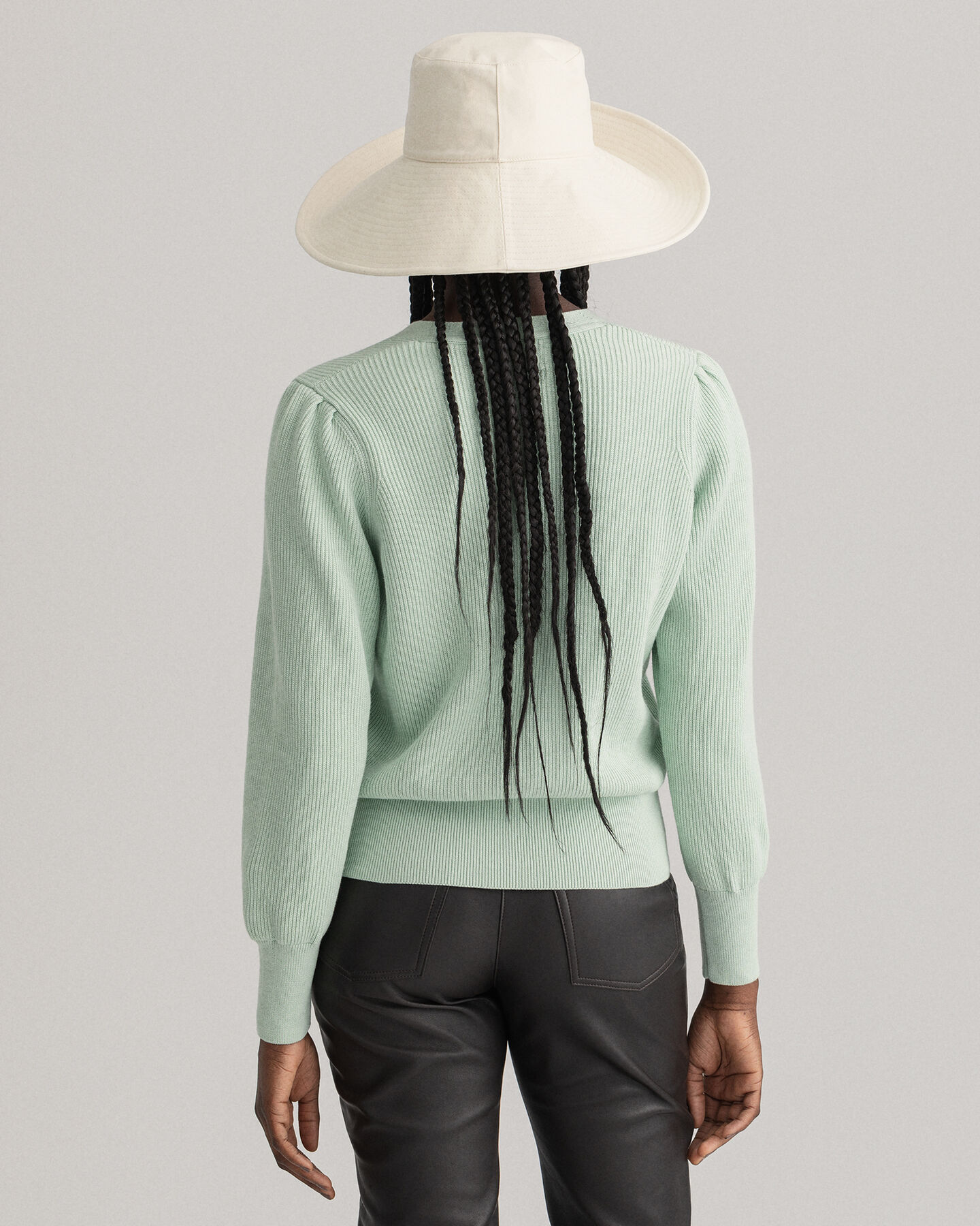 Gerippte Baumwollstrickjacke