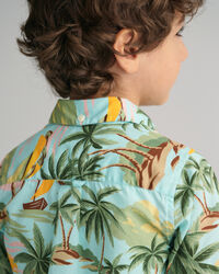 Kids Palm Print Kurzarmhemd aus Baumwolle