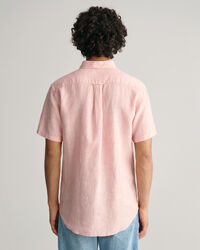 Regular Fit Kurzarm-Leinenhemd mit Streifen