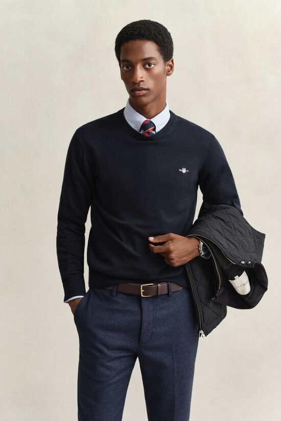 Rundhalspullover aus Baumwolle