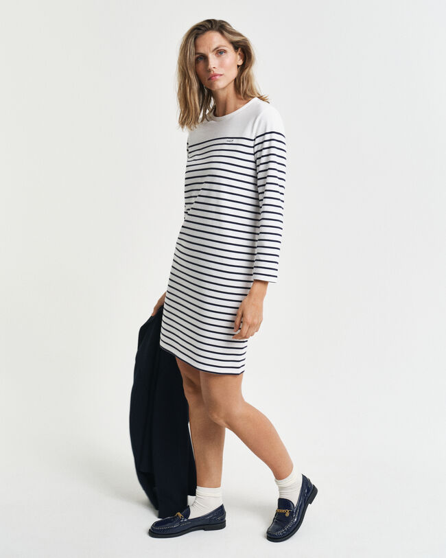 Rundhalskleid mit Marienstreifen