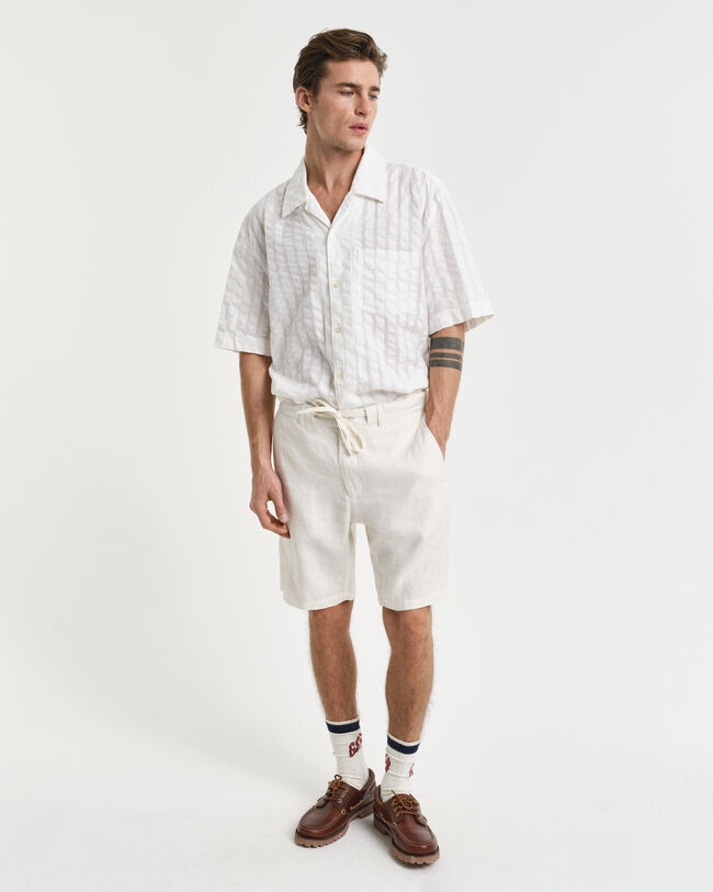 Relaxed Fit Leinen Shorts mit Kordelzug
