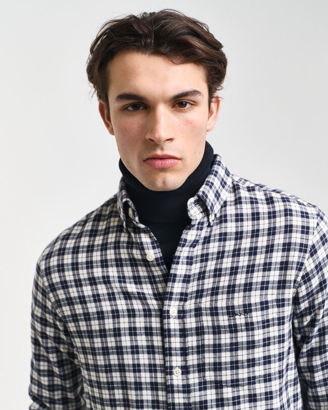 Regular Fit Flanellbluse mit Karomuster