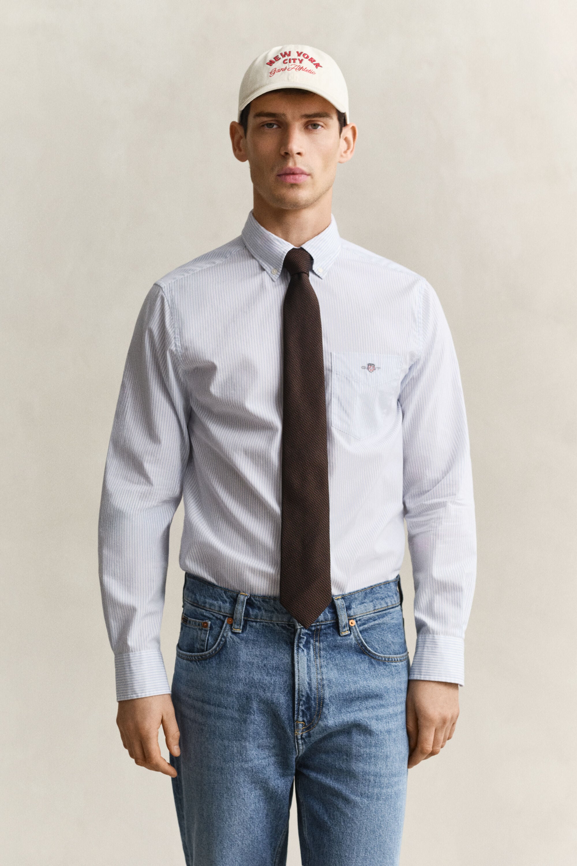 Banker Stripe Classic Popeline Hemd