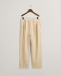 Baumwoll Leinen Chinohose mit Bundfalten