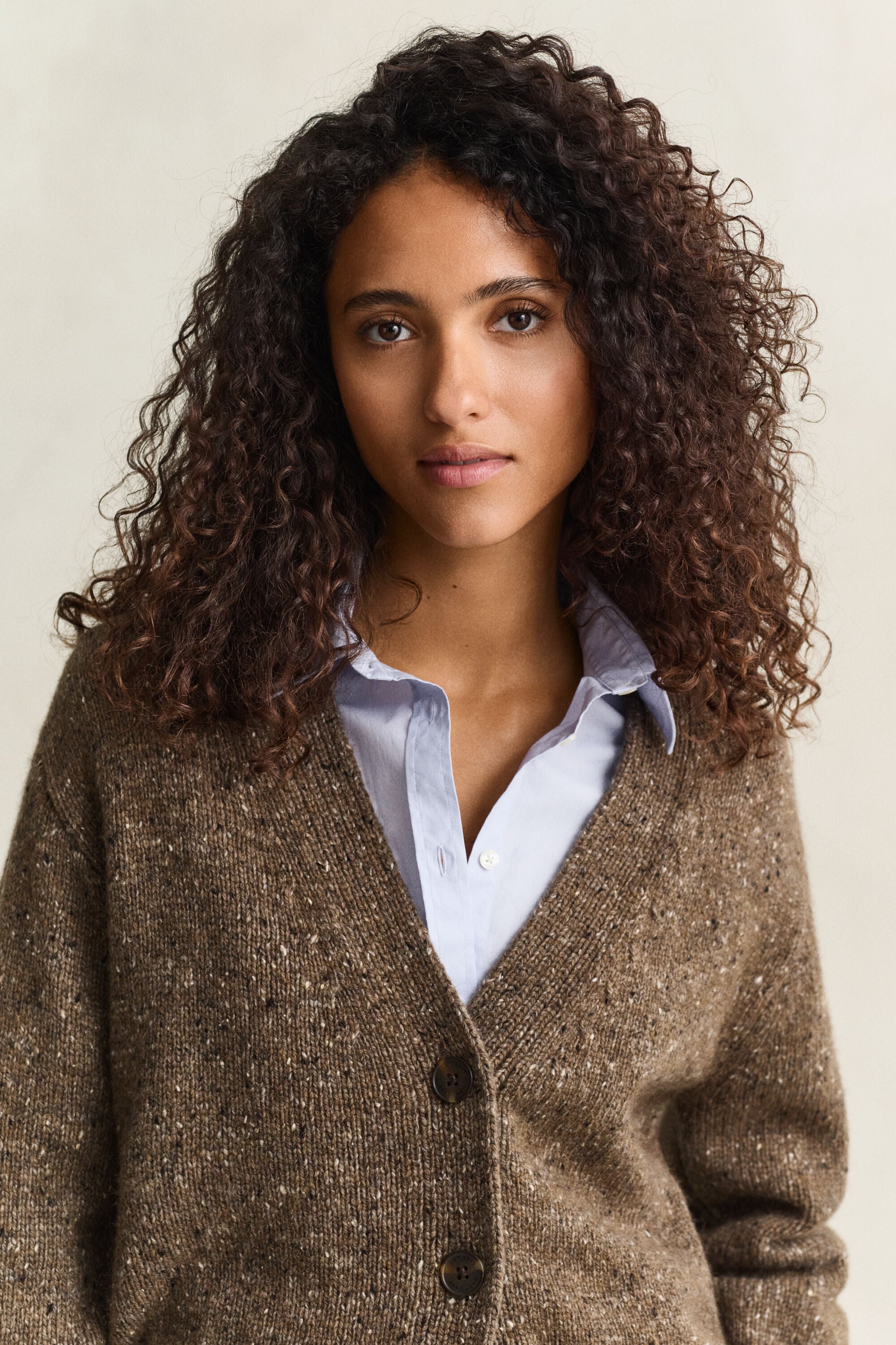 Strickjacke aus Wollmix mit Noppenstruktur