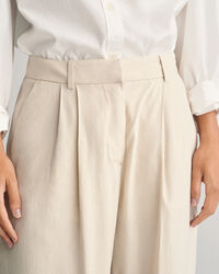 Formelle Relaxed Fit Stretch Leinen Hose