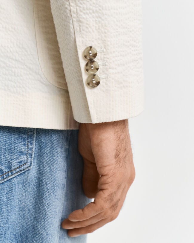 Slim Fit Seersucker Anzugsakko