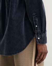 Relaxed Fit Cordhemd in ausgeblichener Optik