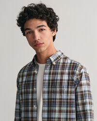 Regular Fit Popeline Hemd mit mittelgro&szlig;em Karo