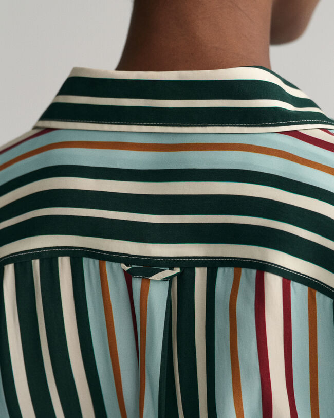 Relaxed Fit Hemdblusenkleid mit bunten Streifen