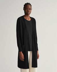 Lange Wollstrickjacke