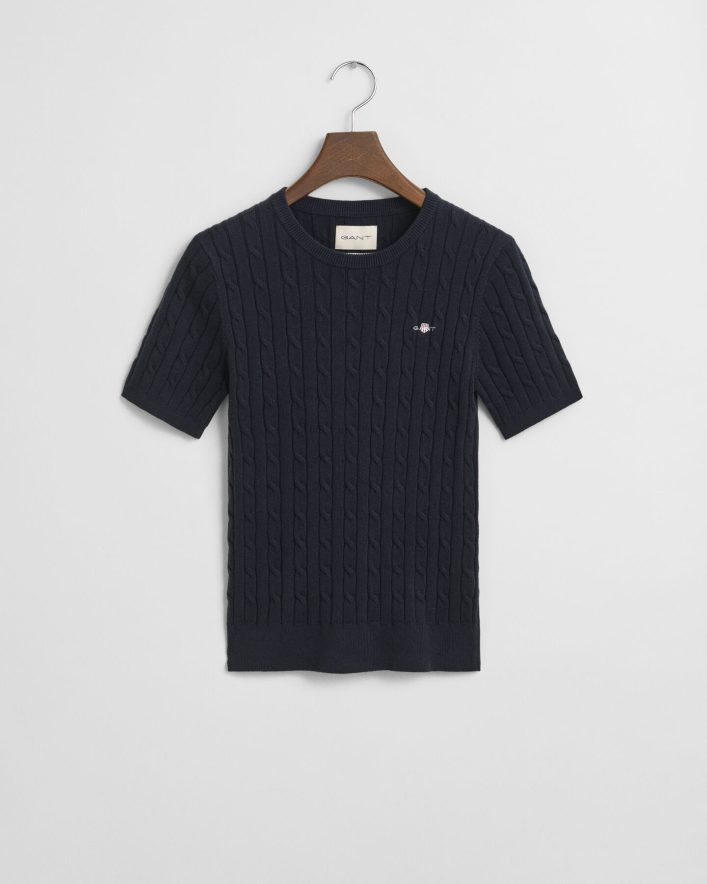 Zopfstrick-Pullover aus Stretch-Baumwolle