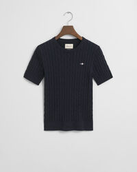 Zopfstrick-Pullover aus Stretch-Baumwolle