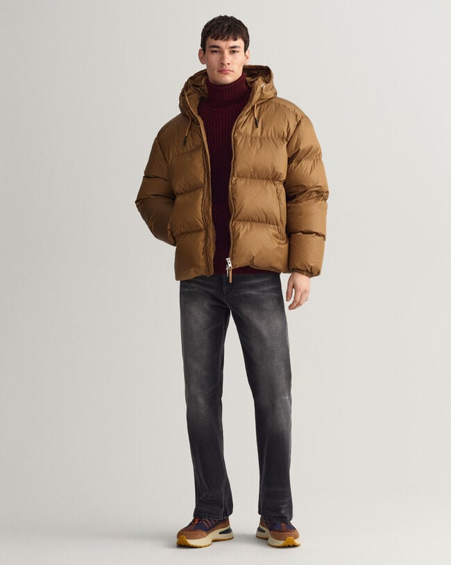 Glänzende Puffer Jacke