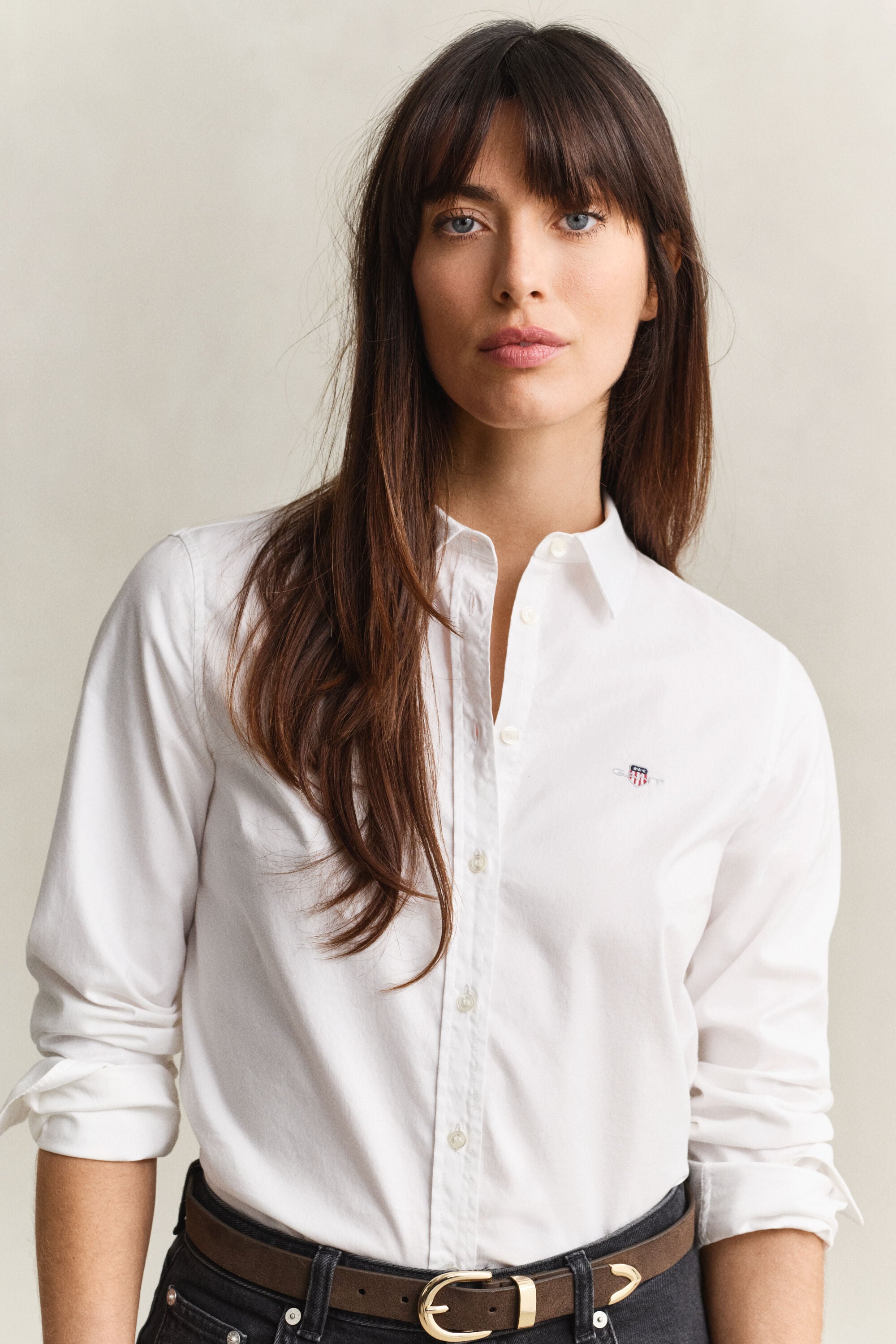 Classic Slim Fit Oxford-Bluse mit Stretch