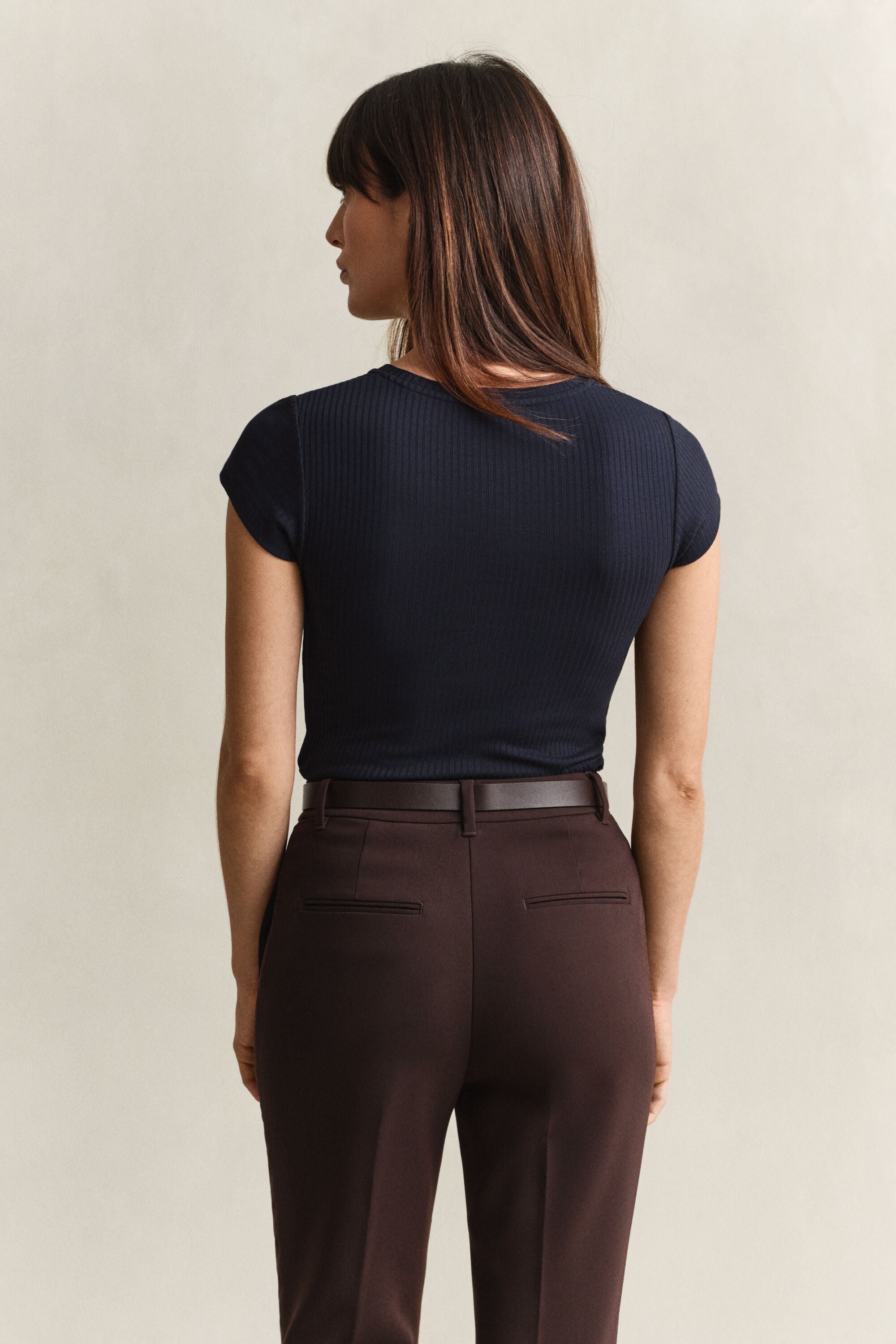Geripptes Slim Fit T-Shirt