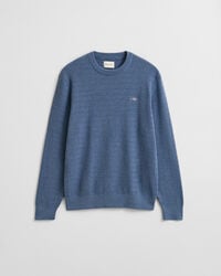 Rundhalspullover mit Mini-Zopfmuster