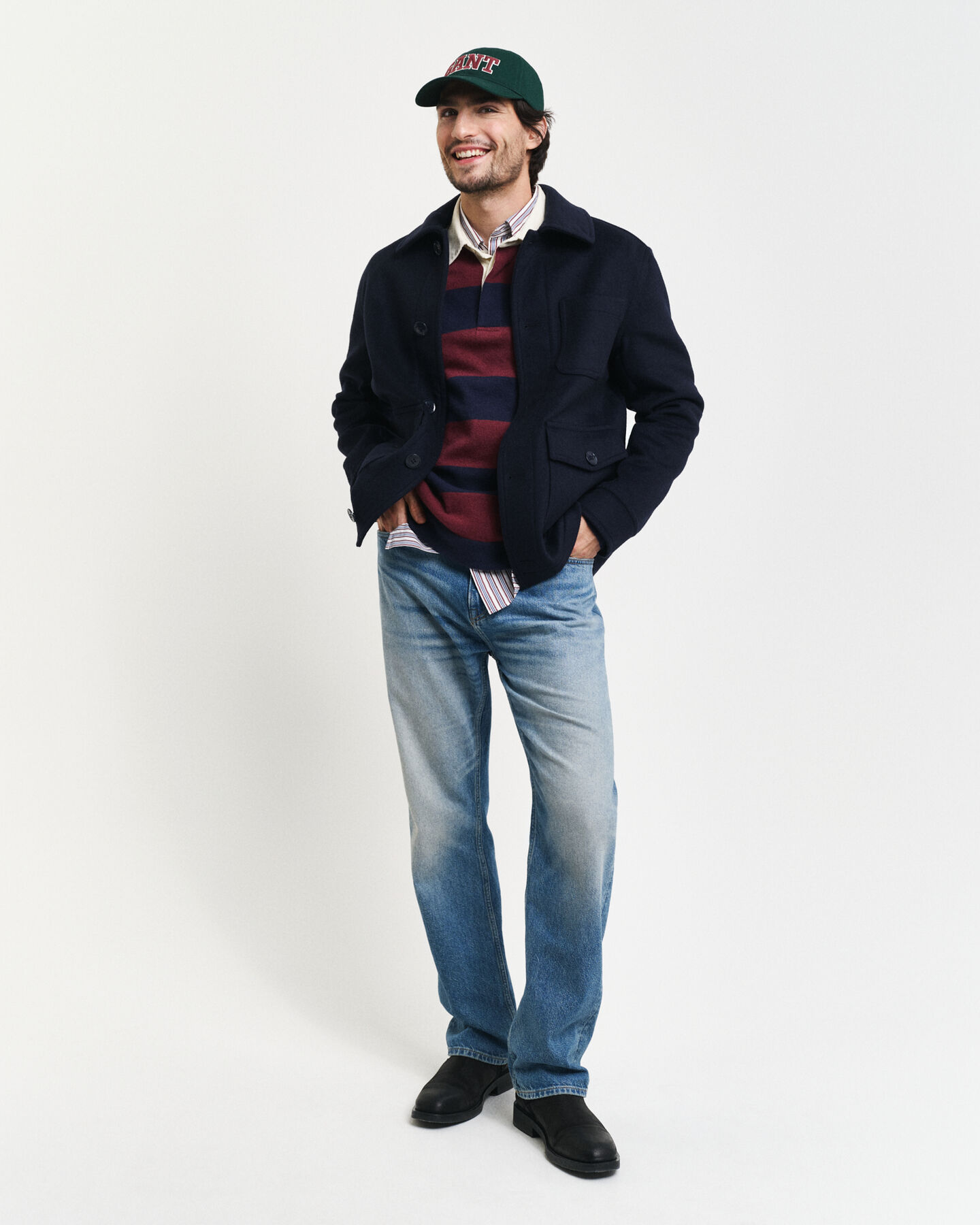 Gestreifter Rugger aus extrafeiner Lambswool