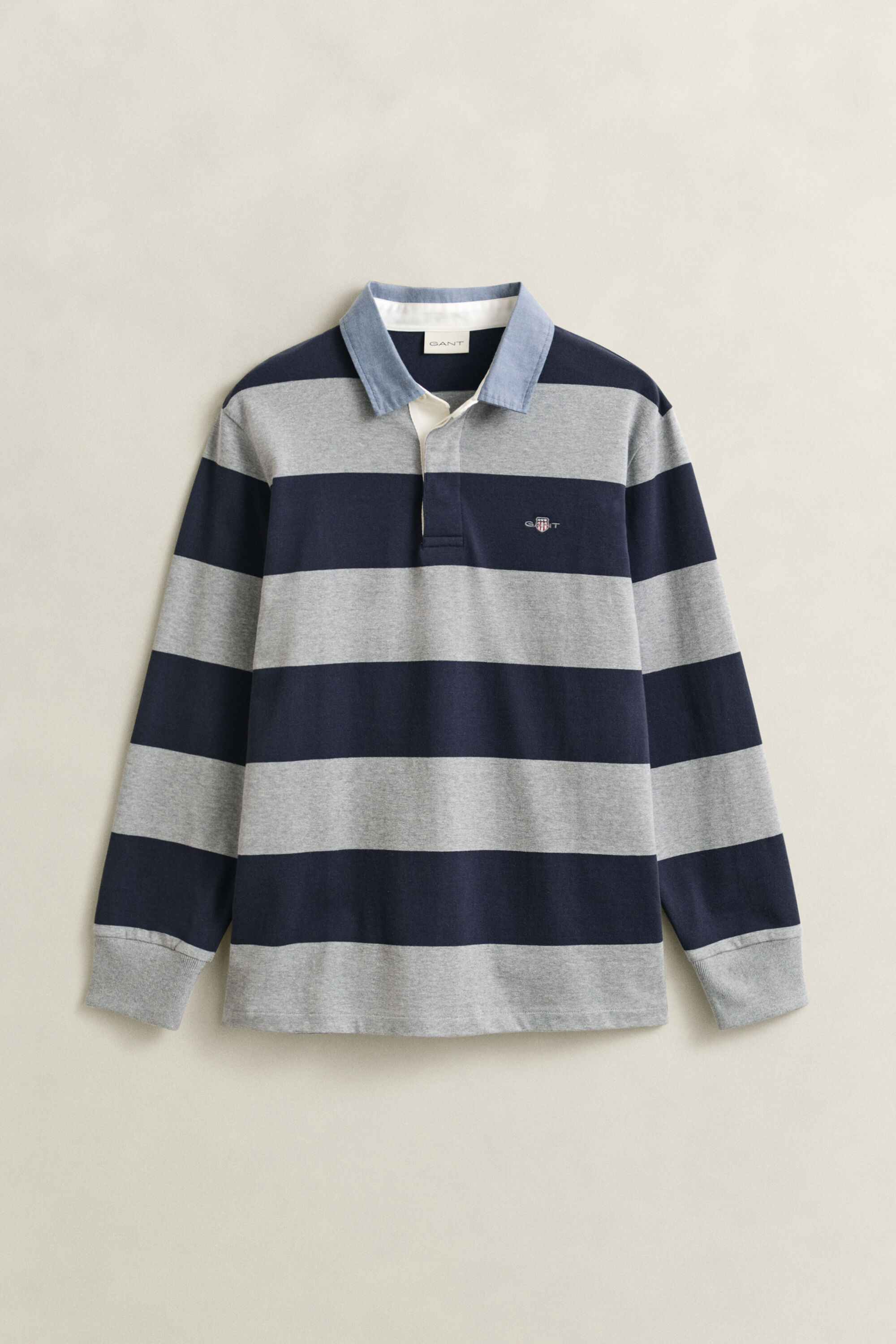 Gestreiftes Heavy Rugger mit Chambray-Kragen