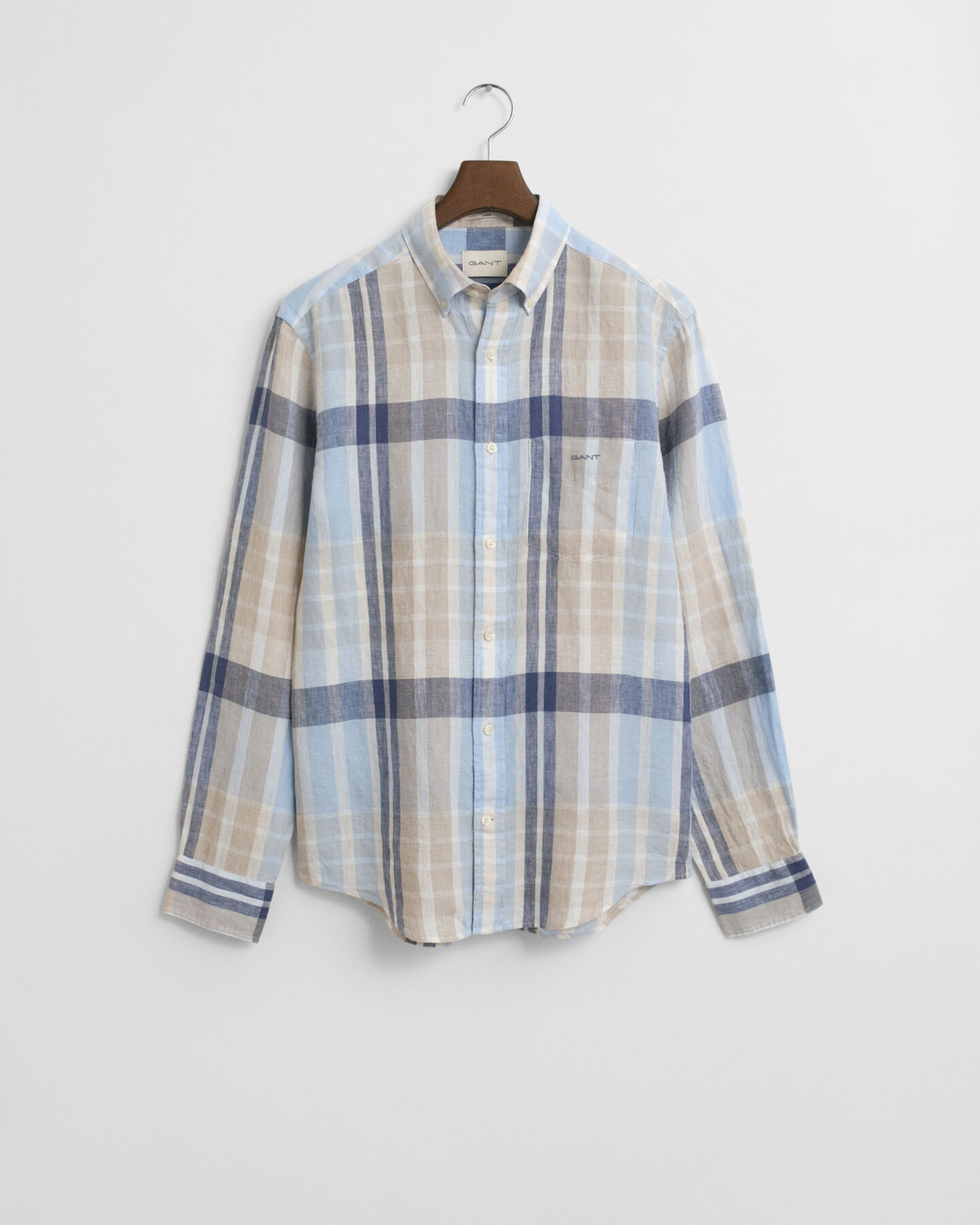 Regular Fit Madras Leinen Hemd