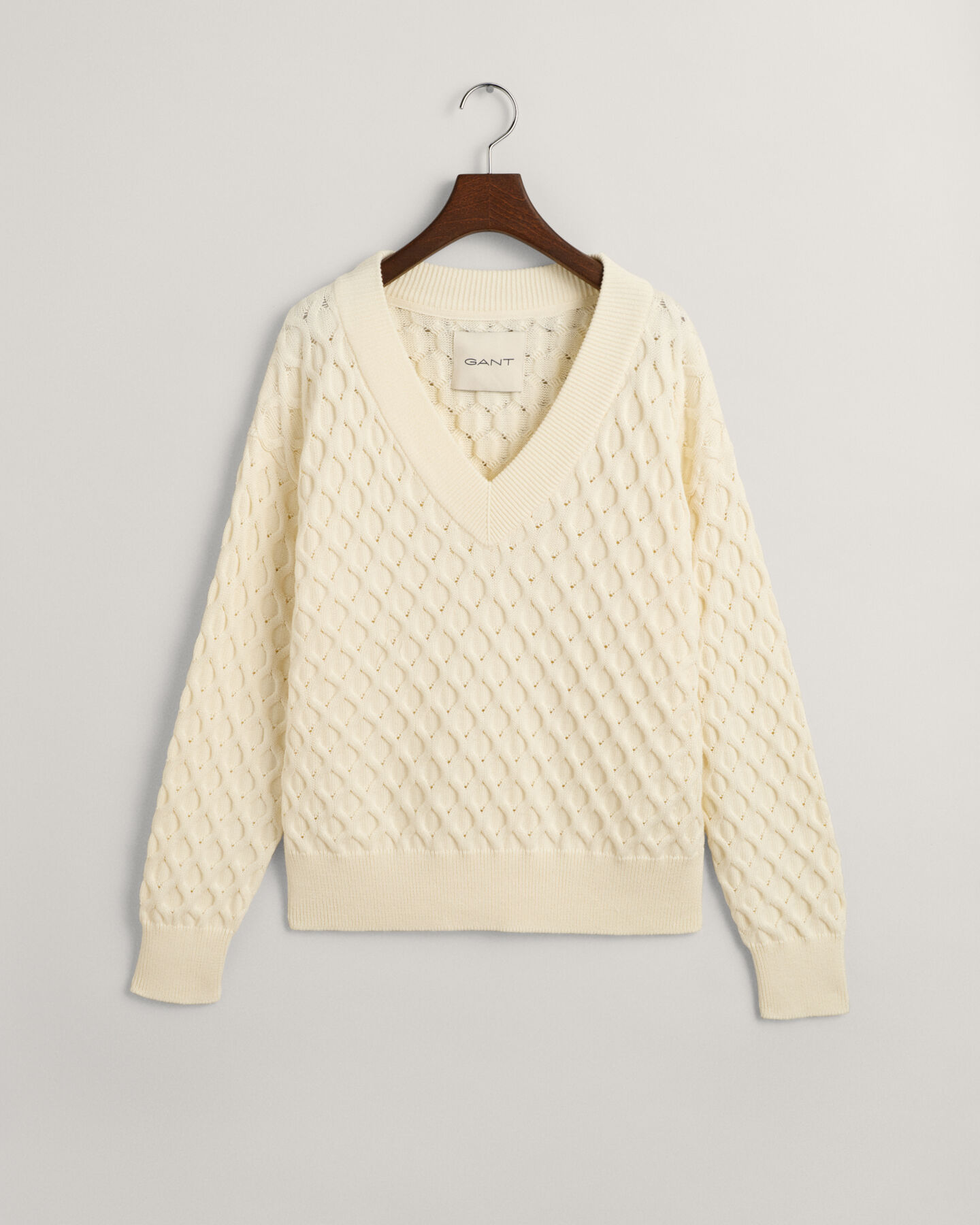 Strukturstrick V-Neck Pullover