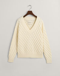 Strukturstrick V-Neck Pullover