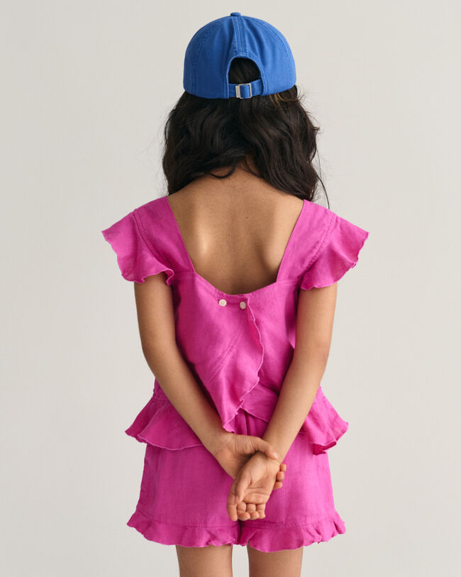 Girls Leinen Shorts mit R&uuml;schen