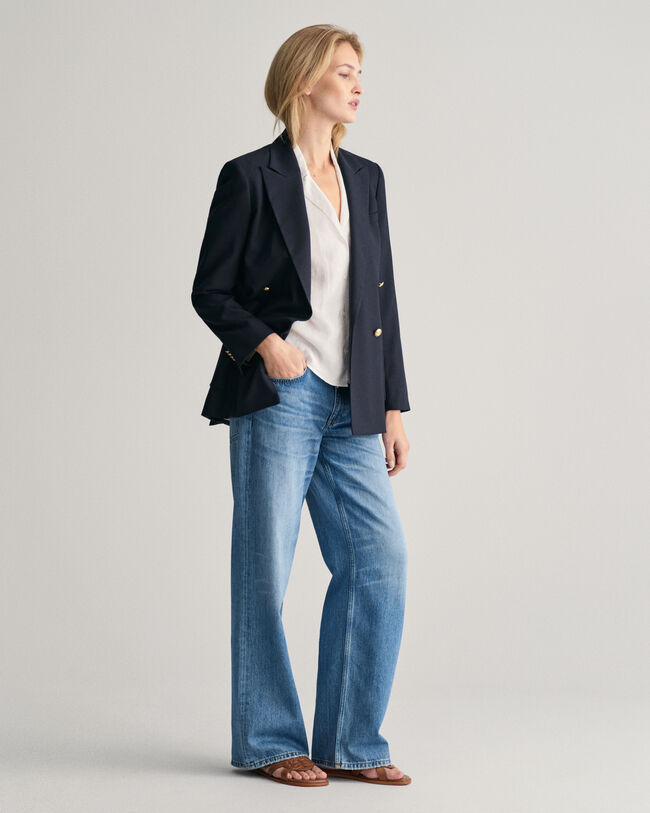 Relaxed Fit Leinen Kurzarmbluse