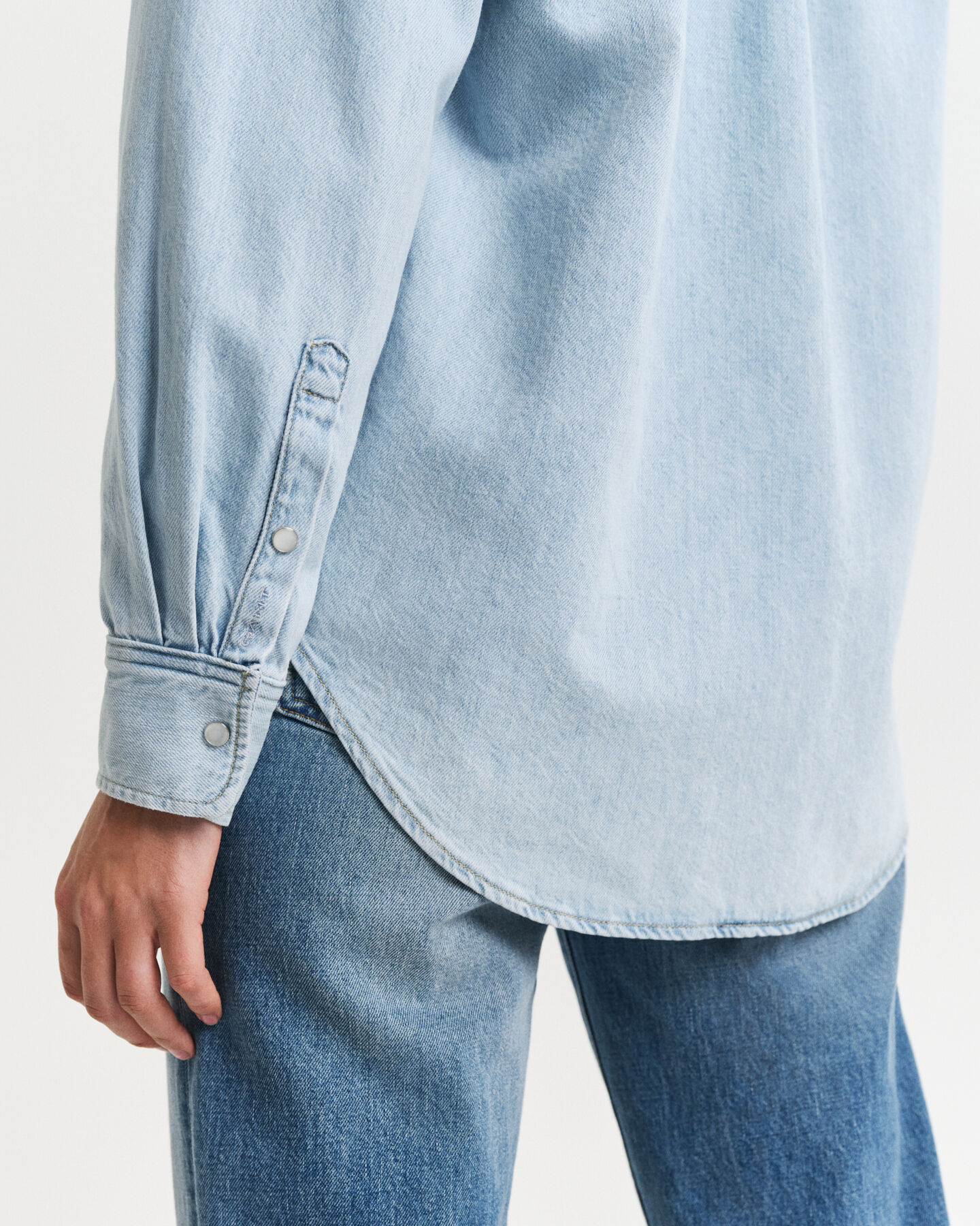 Relaxed Fit Pocket Detail Jeansbluse