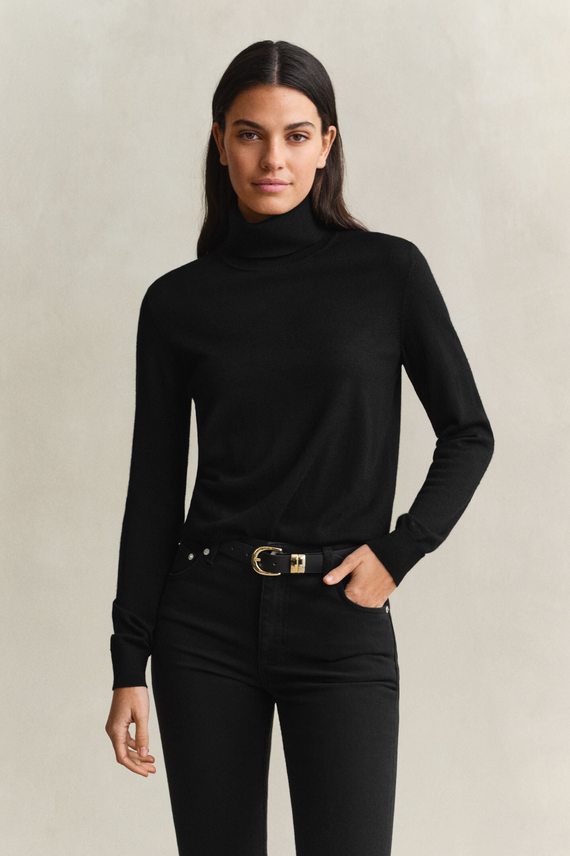 Rollkragenpullover aus extrafeiner Merinowolle