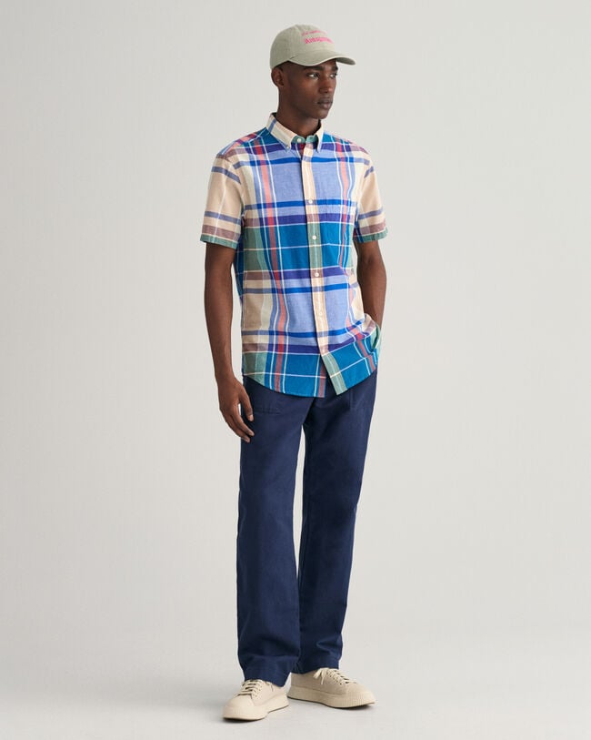 Regular Fit Indian Madras Kurzarmhemd