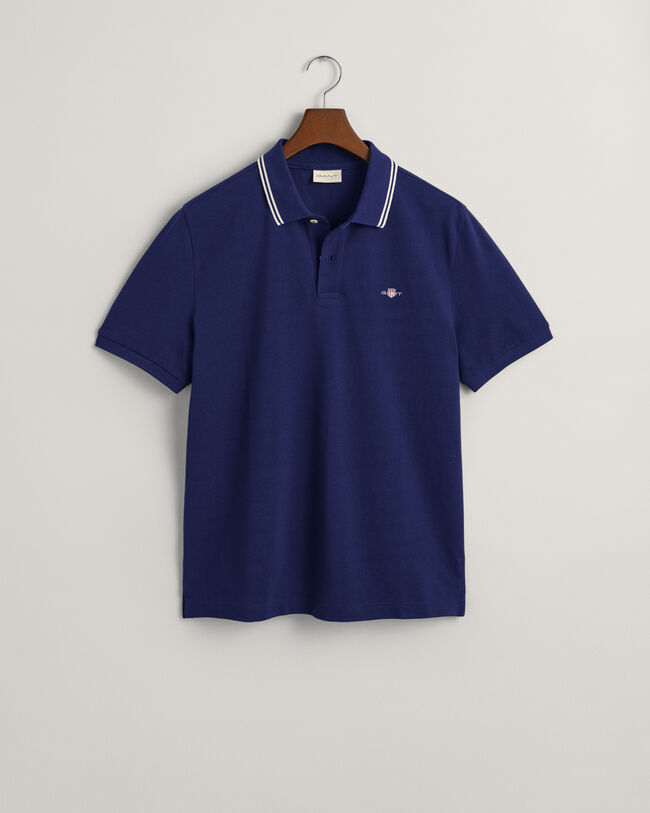 Seasonal Essential Tipped Piqu&eacute; Poloshirt mit Kontrast