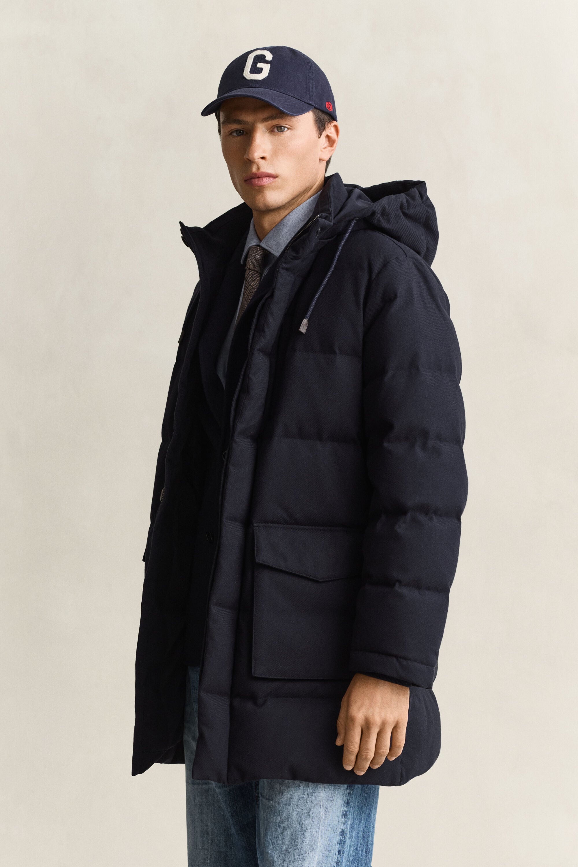 Mittellange Flanelldaunenjacke