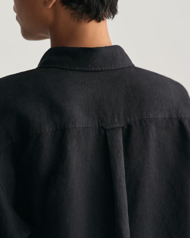 Verk&uuml;rzte Relaxed Fit Leinen Bluse