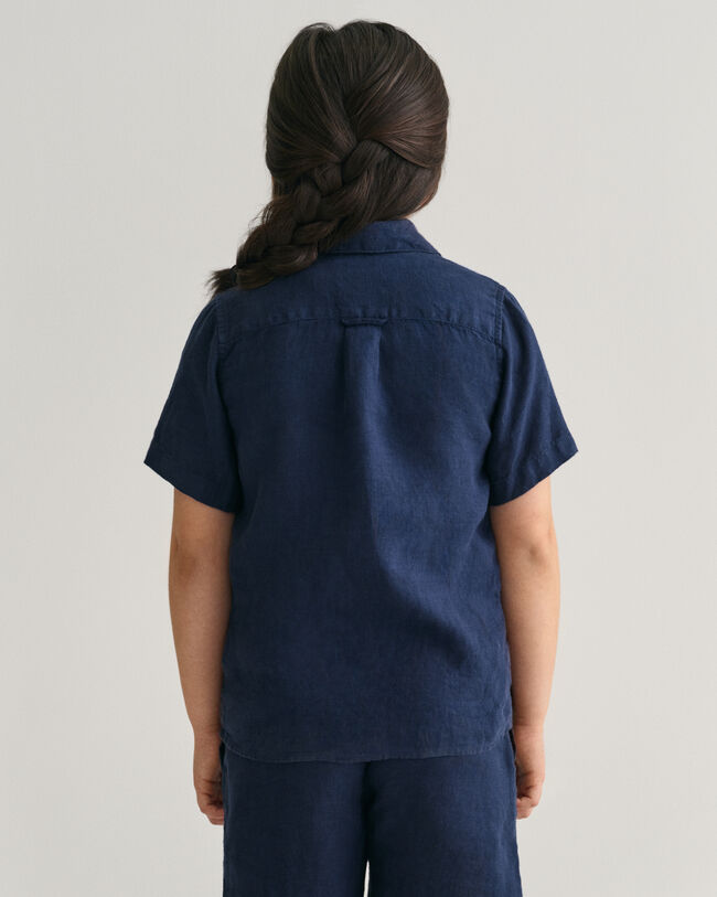 Kids Leinen Kurzarmhemd