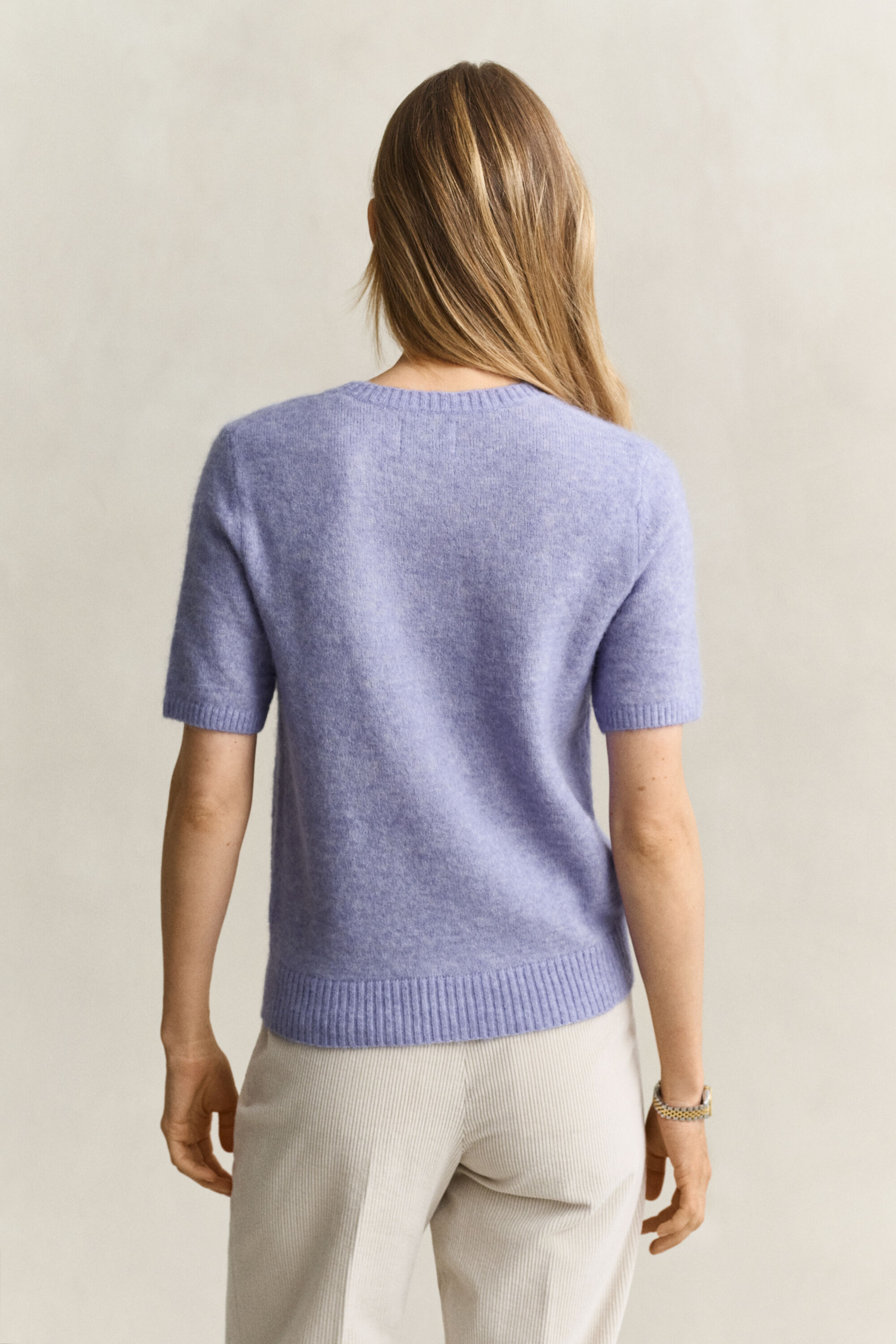 Kurzarmpullover aus Alpakawollgemisch