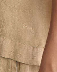 Teen Girls Kastige Leinen Kurzarmbluse