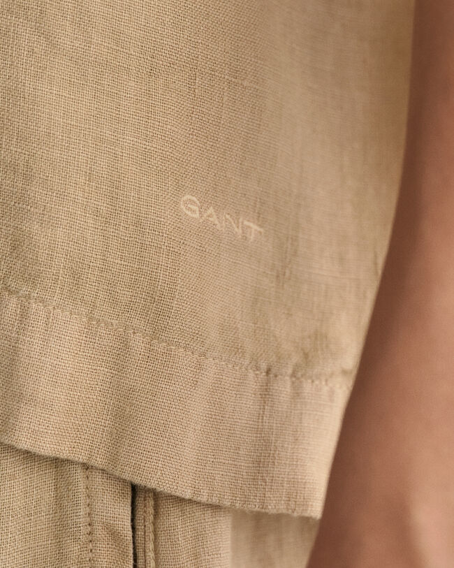 Teen Girls Kastige Leinen Kurzarmbluse