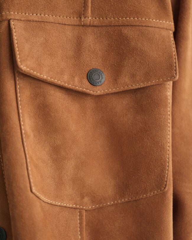 Oversized Hemd aus Veloursleder