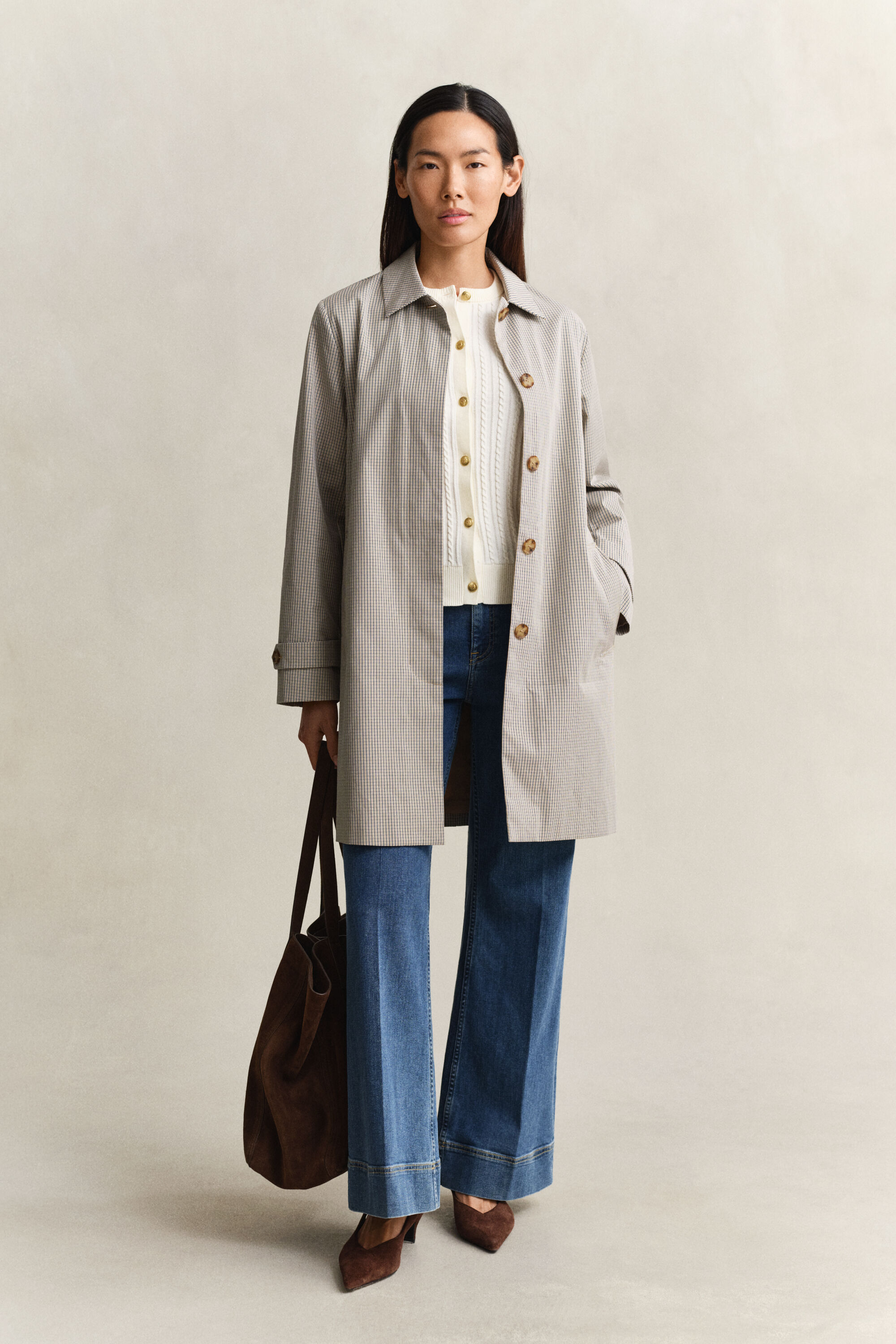 Karierter Kurzmantel