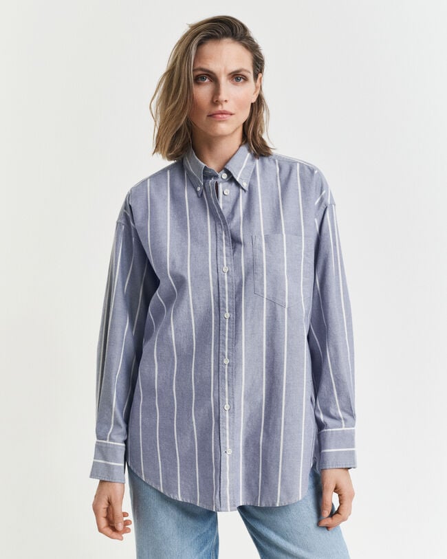 Oversized Fit Classic Oxford-Bluse