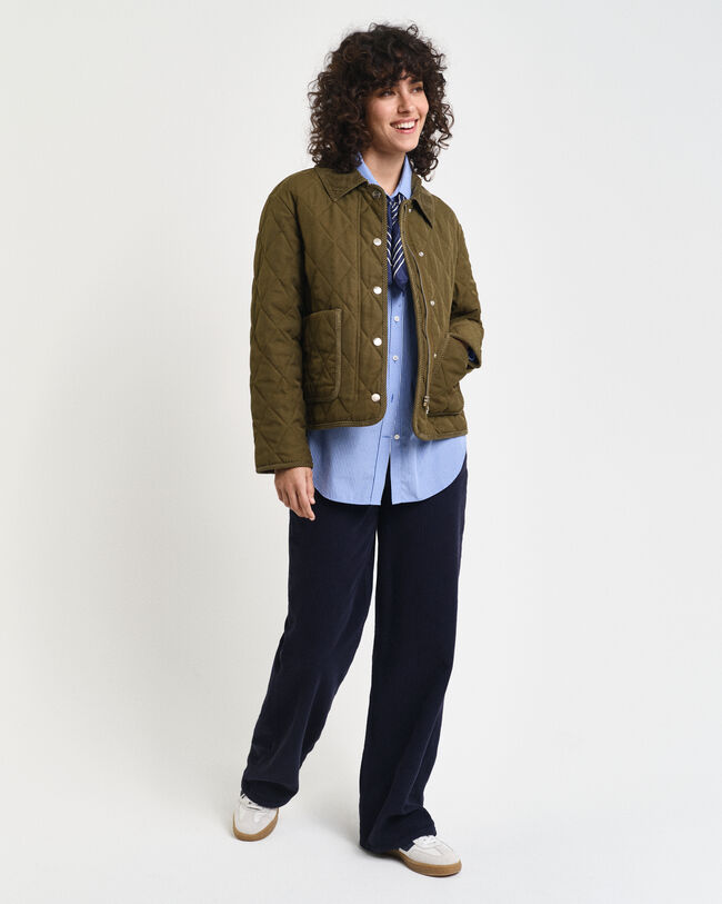 Steppjacke mit Corddetails