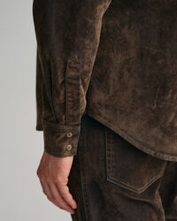 Oversized Flocked Rodeo Samt Hemd