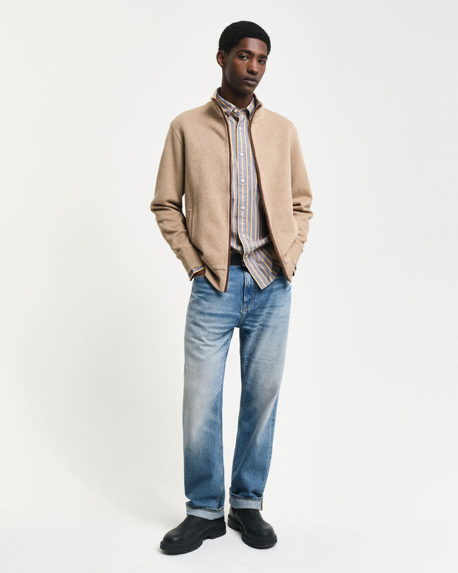 Sacker Rib Strickjacke mit Reißverschluss