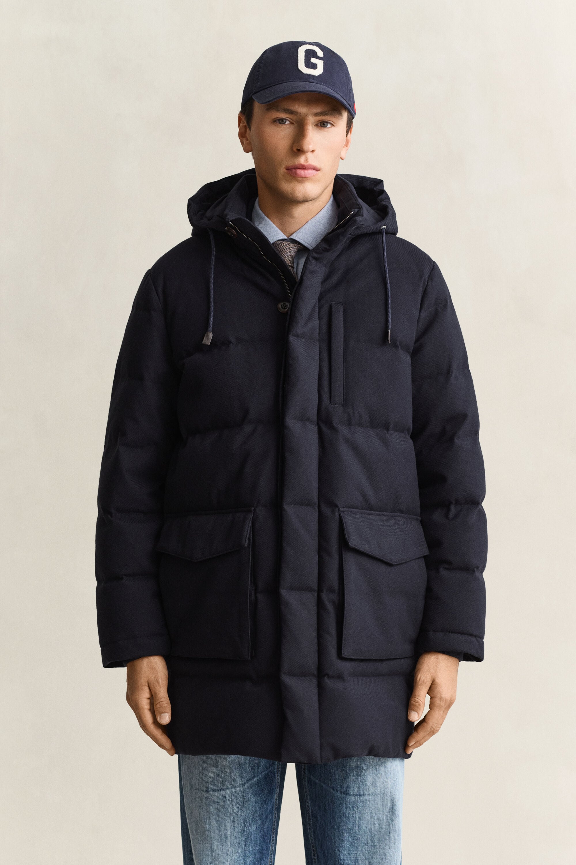 Mittellange Flanelldaunenjacke
