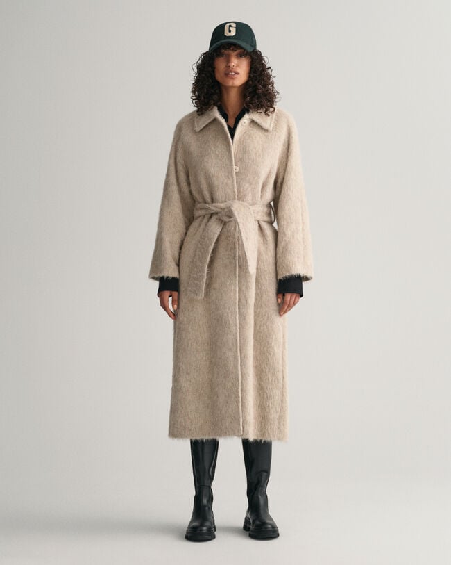 Kurzmantel mit haariger Struktur