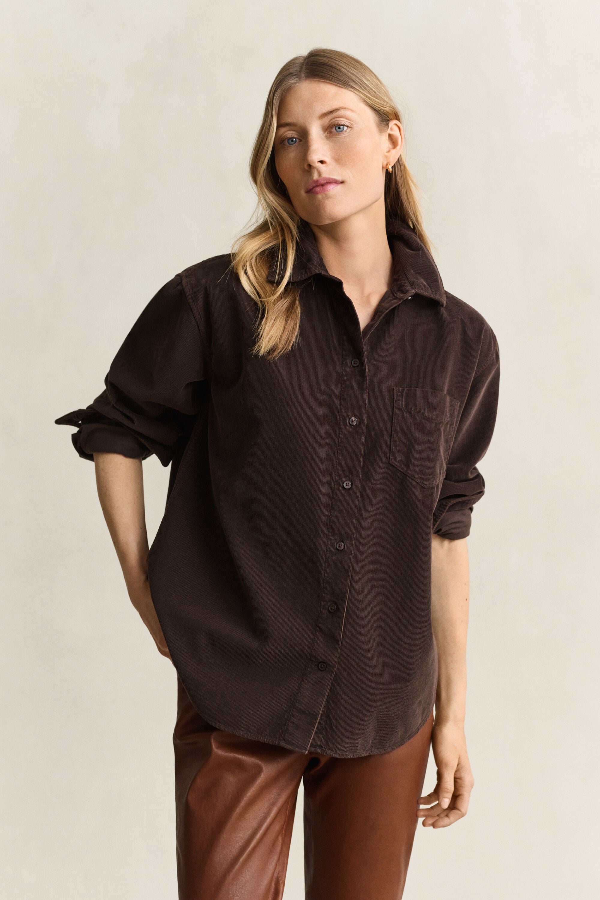 Relaxed Fit Cordbluse